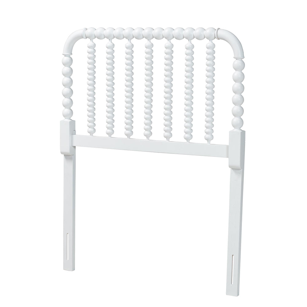 Baxton Studio Baxton Studio Finley Solid Wood Bobbin Spindle Headboard for Cottage Bedroom Decor MG9820-White-Twin-Headboard