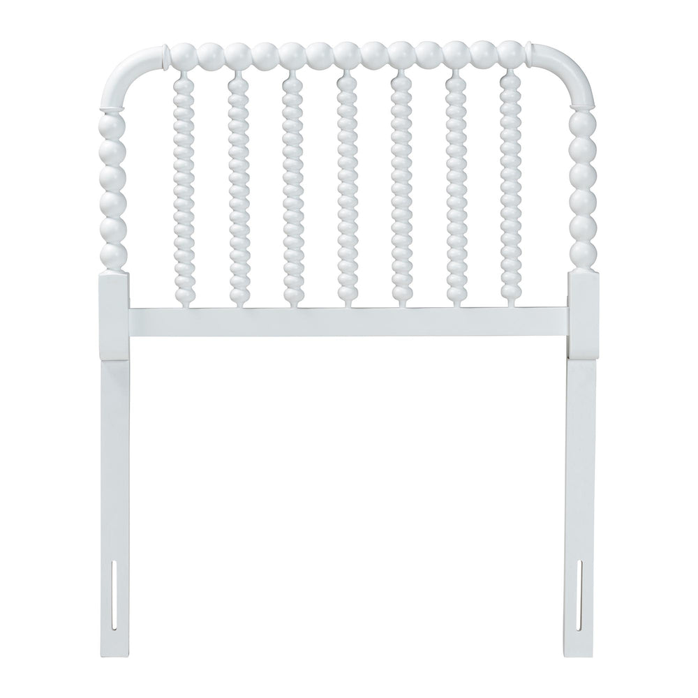 Baxton Studio Baxton Studio Finley Solid Wood Bobbin Spindle Headboard for Cottage Bedroom Decor MG9820-White-Twin-Headboard
