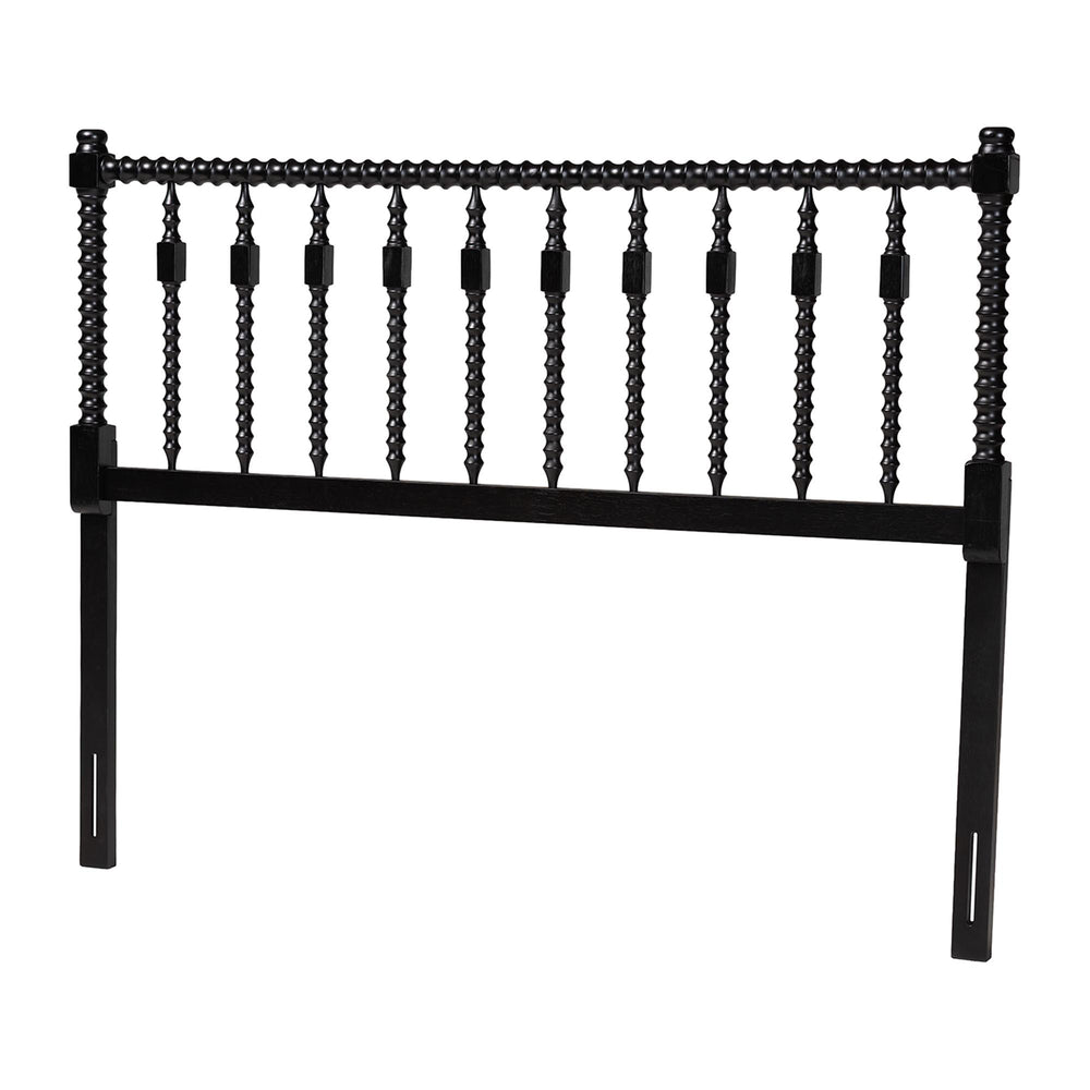 Baxton Studio Baxton Studio Juliette Solid Wood Spindle Headboard with Open Panel Cottage Charm MG9821-Black-Full-Headboard
