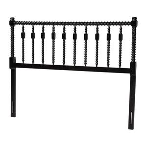 Baxton Studio Baxton Studio Juliette Solid Wood Spindle Headboard with Open Panel Cottage Charm MG9821-Black-Full-Headboard