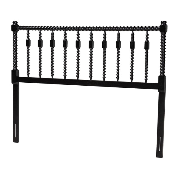 Baxton Studio Baxton Studio Juliette Solid Wood Spindle Headboard with Open Panel Cottage Charm MG9821-Black-Full-Headboard