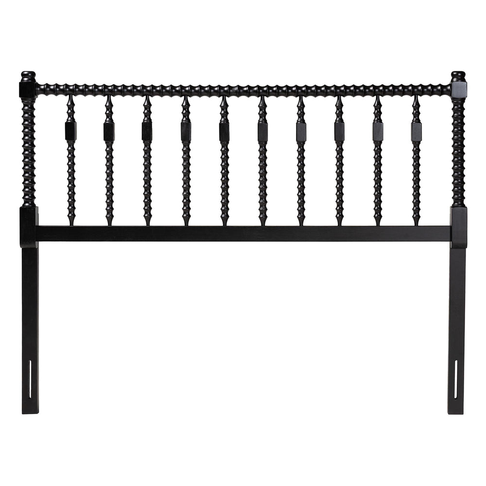 Baxton Studio Baxton Studio Juliette Solid Wood Spindle Headboard with Open Panel Cottage Charm MG9821-Black-Full-Headboard