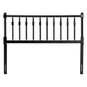 Baxton Studio Baxton Studio Juliette Solid Wood Spindle Headboard with Open Panel Cottage Charm MG9821-Black-Full-Headboard