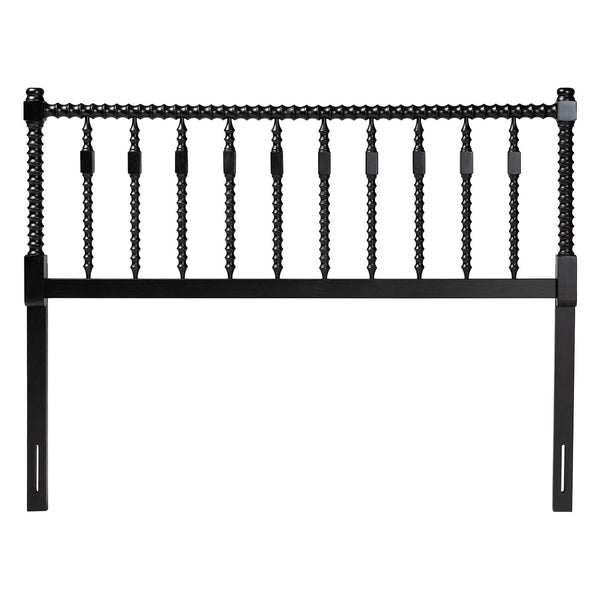 Baxton Studio Baxton Studio Juliette Solid Wood Spindle Headboard with Open Panel Cottage Charm MG9821-Black-Full-Headboard