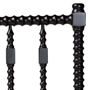 Baxton Studio Baxton Studio Juliette Solid Wood Spindle Headboard with Open Panel Cottage Charm MG9821-Black-Full-Headboard