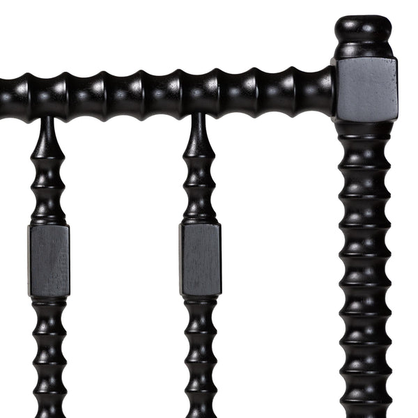 Baxton Studio Baxton Studio Juliette Solid Wood Spindle Headboard with Open Panel Cottage Charm MG9821-Black-Full-Headboard