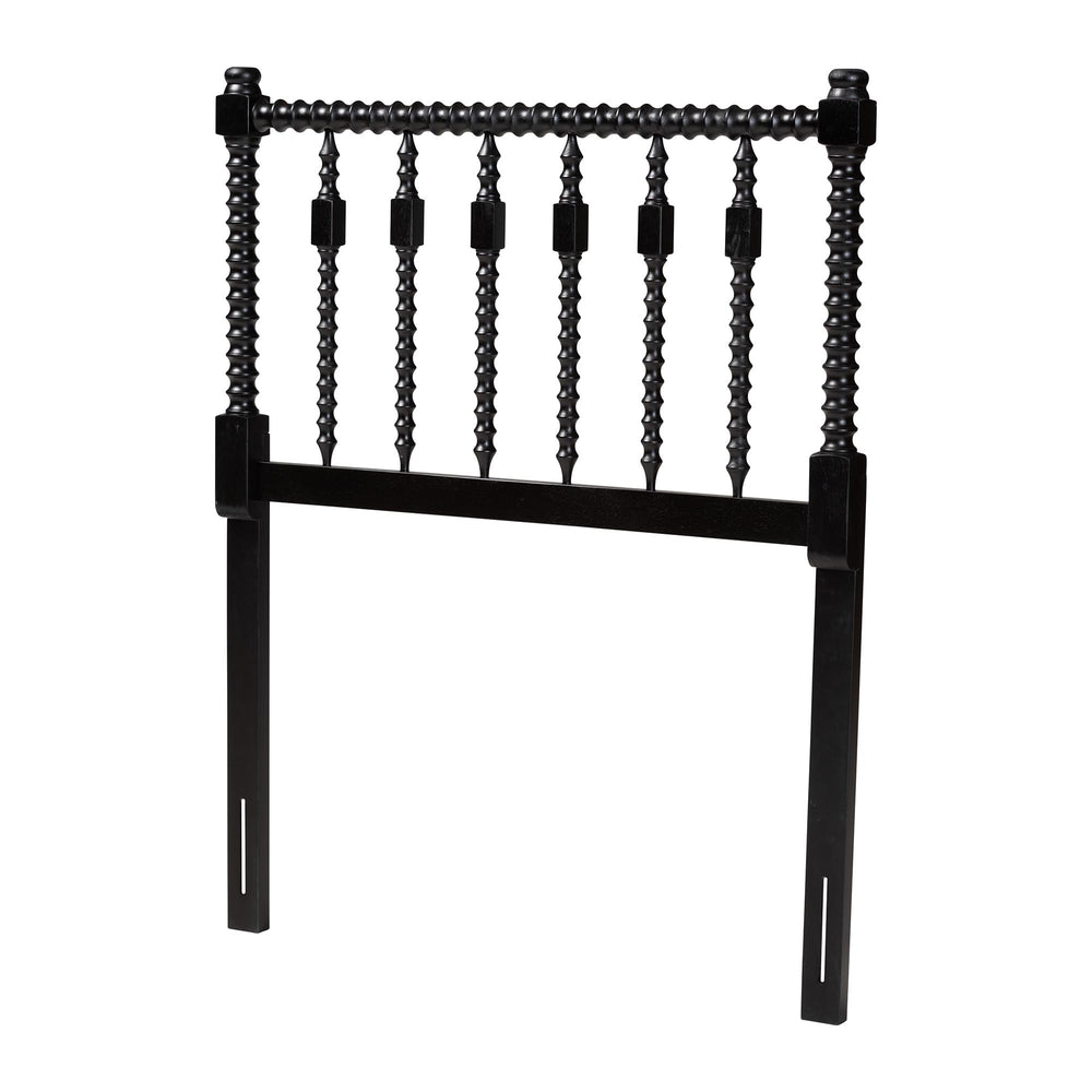Baxton Studio Baxton Studio Juliette Solid Wood Spindle Headboard Cottage Farmhouse Twin Bedroom Piece MG9821-Black-Twin-Headboard
