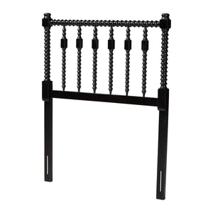 Baxton Studio Baxton Studio Juliette Solid Wood Spindle Headboard Cottage Farmhouse Twin Bedroom Piece MG9821-Black-Twin-Headboard