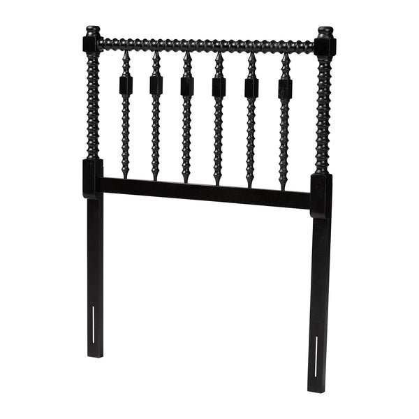 Baxton Studio Baxton Studio Juliette Solid Wood Spindle Headboard Cottage Farmhouse Twin Bedroom Piece MG9821-Black-Twin-Headboard