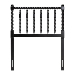 Baxton Studio Baxton Studio Juliette Solid Wood Spindle Headboard Cottage Farmhouse Twin Bedroom Piece MG9821-Black-Twin-Headboard