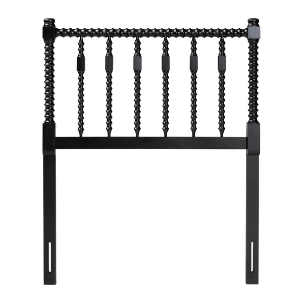Baxton Studio Baxton Studio Juliette Solid Wood Spindle Headboard Cottage Farmhouse Twin Bedroom Piece MG9821-Black-Twin-Headboard