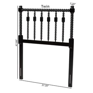 Baxton Studio Baxton Studio Juliette Solid Wood Spindle Headboard Cottage Farmhouse Twin Bedroom Piece MG9821-Black-Twin-Headboard