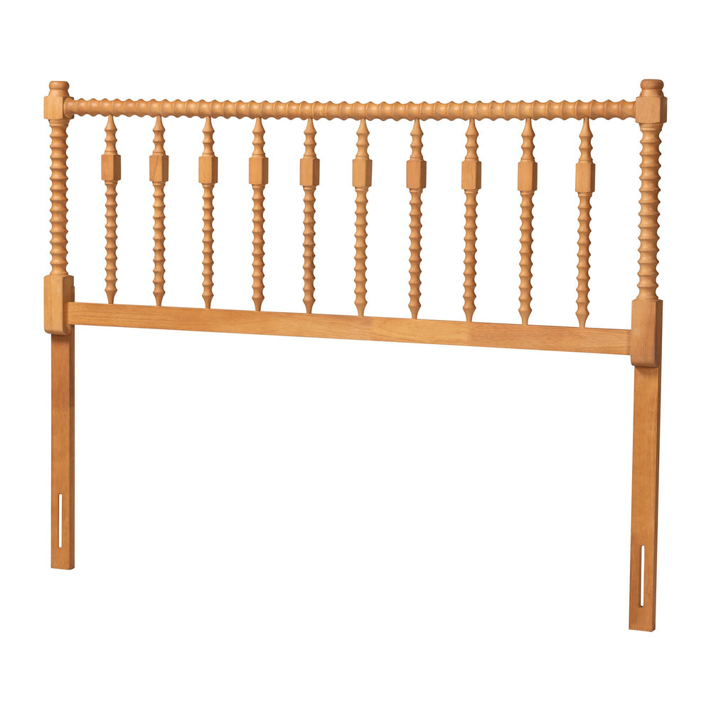 Baxton Studio Baxton Studio Juliette Solid Rubberwood Spindle Headboard for Cottage Farmhouse Bedroom Decor Oak Brown + Queen MG9821-NT Oak-Queen-Headboard