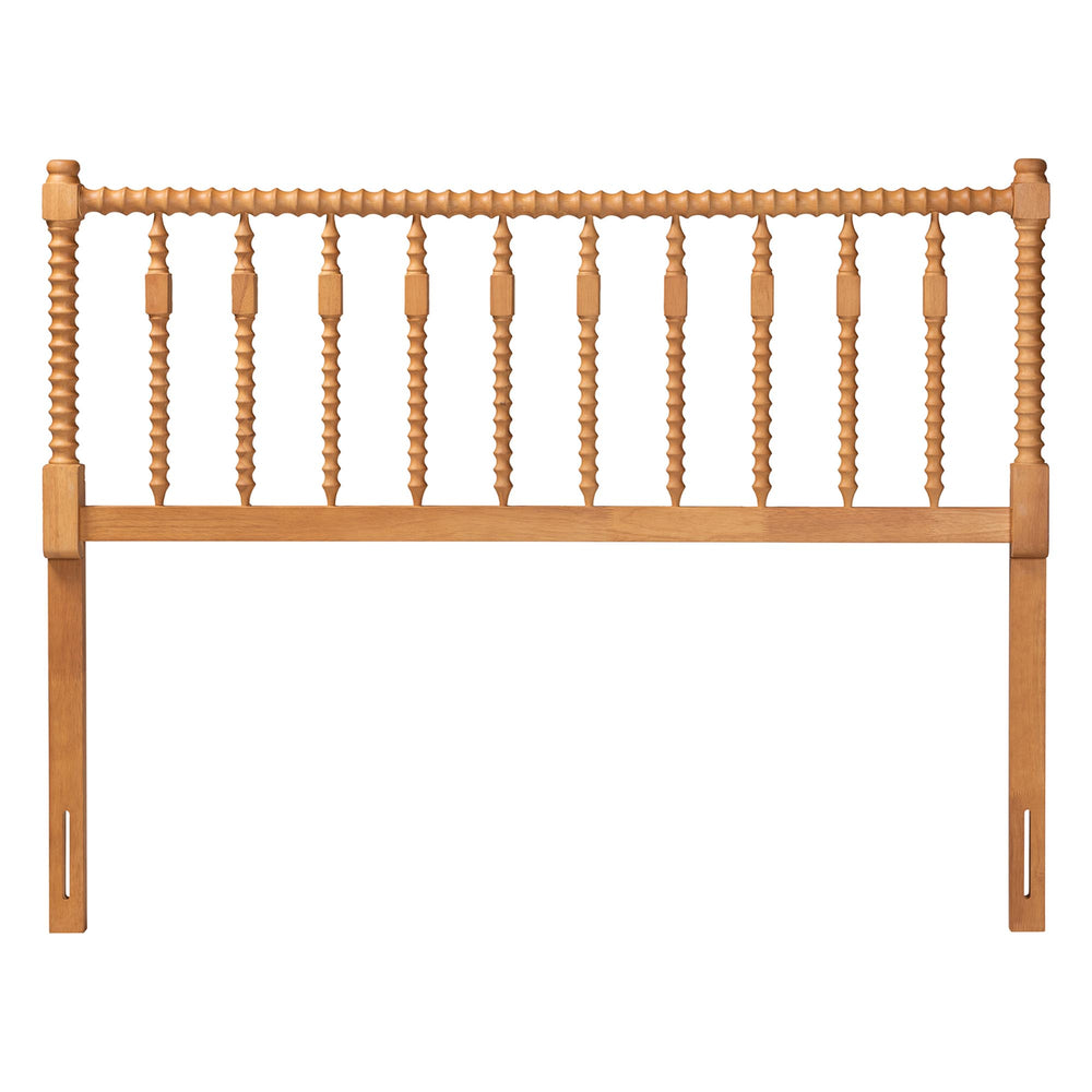 Baxton Studio Baxton Studio Juliette Solid Rubberwood Spindle Headboard for Cottage Farmhouse Bedroom Decor Oak Brown + Queen MG9821-NT Oak-Queen-Headboard
