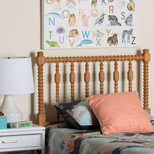 Baxton Studio Baxton Studio Juliette Solid Wood Spindle Headboard Cottage Farmhouse Twin Panel MG9821-NT Oak-Twin-Headboard