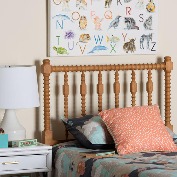 Baxton Studio Baxton Studio Juliette Solid Wood Spindle Headboard Cottage Farmhouse Twin Panel MG9821-NT Oak-Twin-Headboard
