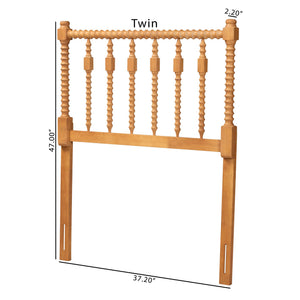 Baxton Studio Baxton Studio Juliette Solid Wood Spindle Headboard Cottage Farmhouse Twin Panel MG9821-NT Oak-Twin-Headboard