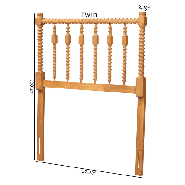 Baxton Studio Baxton Studio Juliette Solid Wood Spindle Headboard Cottage Farmhouse Twin Panel MG9821-NT Oak-Twin-Headboard