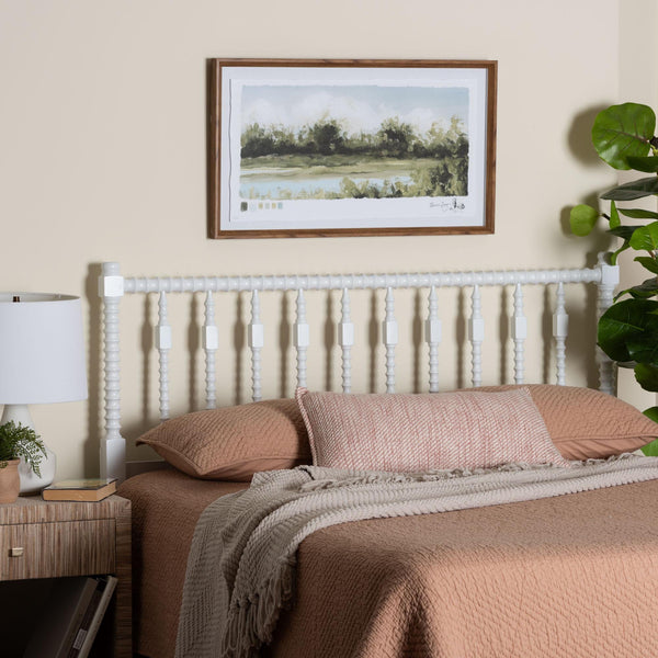 Baxton Studio Baxton Studio Juliette Solid Wood Spindle Headboard Cottage Farmhouse Bedroom Accent MG9821-White-Full-Headboard