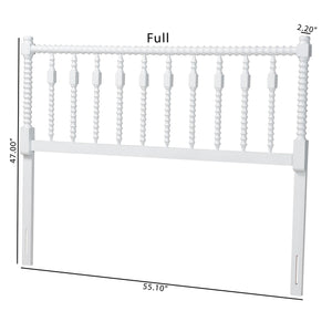 Baxton Studio Baxton Studio Juliette Solid Wood Spindle Headboard Cottage Farmhouse Bedroom Accent MG9821-White-Full-Headboard
