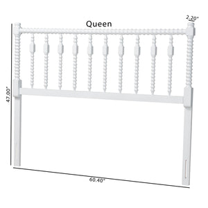 Baxton Studio Baxton Studio Juliette Solid Wood Spindle Headboard Cottage Farmhouse Bedroom Accent MG9821-White-Full-Headboard