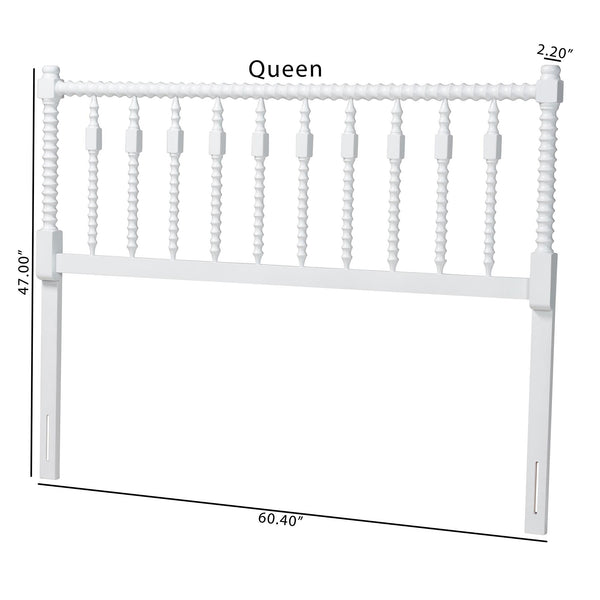 Baxton Studio Baxton Studio Juliette Solid Wood Spindle Headboard Cottage Farmhouse Bedroom Accent MG9821-White-Full-Headboard