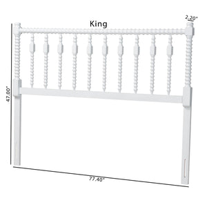 Baxton Studio Baxton Studio Juliette Solid Wood Spindle Headboard Cottage Farmhouse Bedroom Accent MG9821-White-Full-Headboard