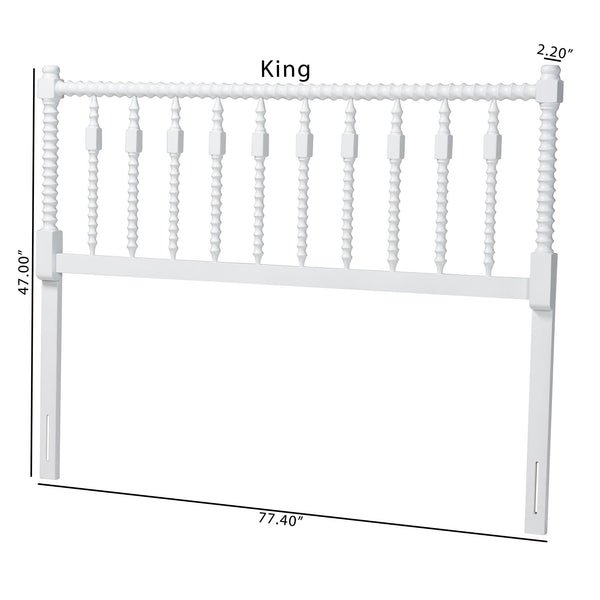 Baxton Studio Baxton Studio Juliette Solid Wood Spindle Headboard Cottage Farmhouse Bedroom Accent MG9821-White-Full-Headboard