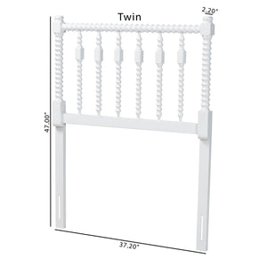 Baxton Studio Baxton Studio Juliette Solid Wood Spindle Headboard for Cottage Farmhouse Twin Bedroom MG9821-White-Twin-Headboard