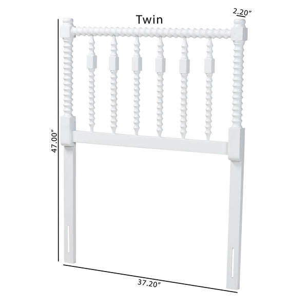 Baxton Studio Baxton Studio Juliette Solid Wood Spindle Headboard for Cottage Farmhouse Twin Bedroom MG9821-White-Twin-Headboard