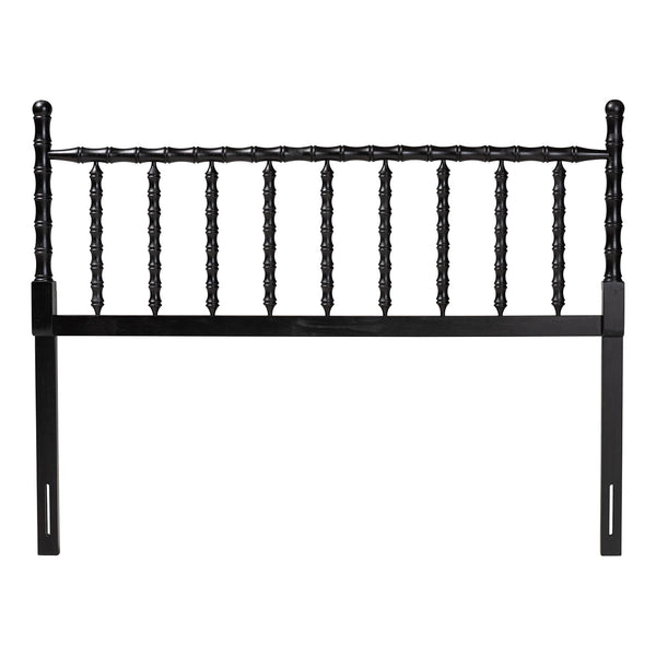 Baxton Studio Edaline Rubberwood Spindle Queen Headboard Tropical Boho Bedroom Accent