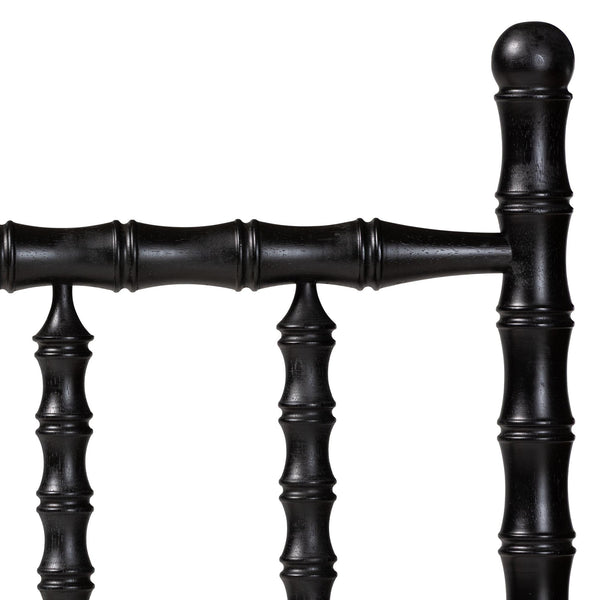 Baxton Studio Edaline Rubberwood Spindle Queen Headboard Tropical Boho Bedroom Accent