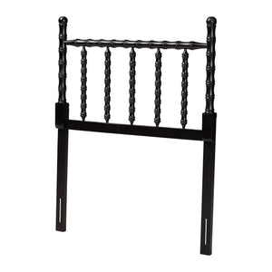 Baxton Studio Baxton Studio Edaline Solid Wood Spindle Headboard Bohemian Bamboo Panel Bedroom Accent MG9822-Black-Twin-Headboard