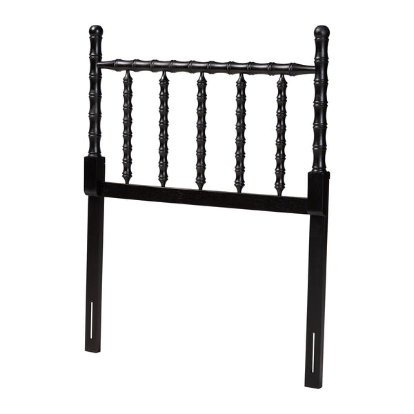 Baxton Studio Baxton Studio Edaline Solid Wood Spindle Headboard Bohemian Bamboo Panel Bedroom Accent MG9822-Black-Twin-Headboard