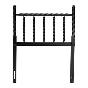 Baxton Studio Baxton Studio Edaline Solid Wood Spindle Headboard Bohemian Bamboo Panel Bedroom Accent MG9822-Black-Twin-Headboard