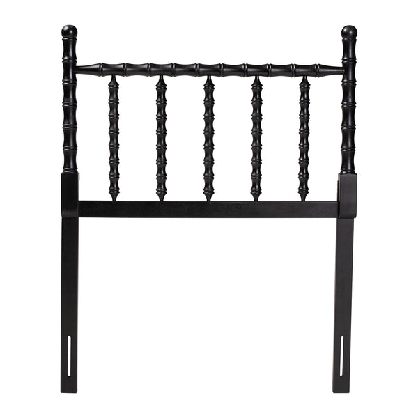 Baxton Studio Baxton Studio Edaline Solid Wood Spindle Headboard Bohemian Bamboo Panel Bedroom Accent MG9822-Black-Twin-Headboard