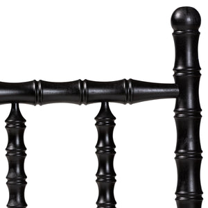 Baxton Studio Baxton Studio Edaline Solid Wood Spindle Headboard Bohemian Bamboo Panel Bedroom Accent MG9822-Black-Twin-Headboard