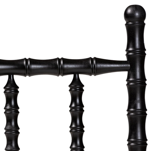 Baxton Studio Baxton Studio Edaline Solid Wood Spindle Headboard Bohemian Bamboo Panel Bedroom Accent MG9822-Black-Twin-Headboard
