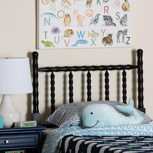 Baxton Studio Baxton Studio Edaline Solid Wood Spindle Headboard Bohemian Bamboo Panel Bedroom Accent MG9822-Black-Twin-Headboard