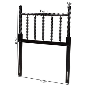 Baxton Studio Baxton Studio Edaline Solid Wood Spindle Headboard Bohemian Bamboo Panel Bedroom Accent MG9822-Black-Twin-Headboard