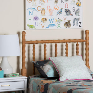 Baxton Studio Baxton Studio Edaline Solid Wood Spindle Headboard Bohemian Bamboo Panel Bedroom Accent MG9822-NT Oak-Twin-Headboard