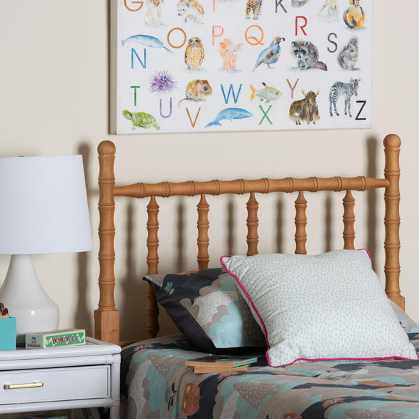 Baxton Studio Baxton Studio Edaline Solid Wood Spindle Headboard Bohemian Bamboo Panel Bedroom Accent MG9822-NT Oak-Twin-Headboard