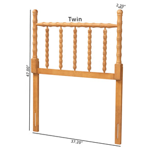 Baxton Studio Baxton Studio Edaline Solid Wood Spindle Headboard Bohemian Bamboo Panel Bedroom Accent MG9822-NT Oak-Twin-Headboard