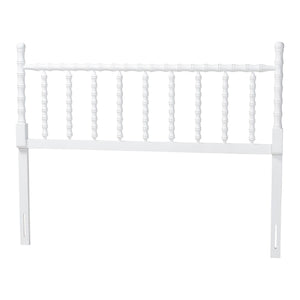 Baxton Studio Baxton Studio Edaline Rubberwood Spindle Queen Headboard Boho Coastal Bedroom Accent MG9822-White-Queen-Headboard