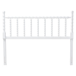 Baxton Studio Edaline Rubberwood Spindle Queen Headboard Boho Coastal Bedroom Accent