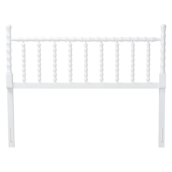 Baxton Studio Edaline Rubberwood Spindle Queen Headboard Boho Coastal Bedroom Accent