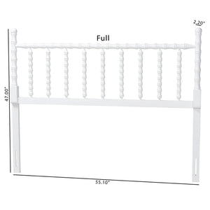 Baxton Studio Edaline Rubberwood Spindle Queen Headboard Boho Coastal Bedroom Accent