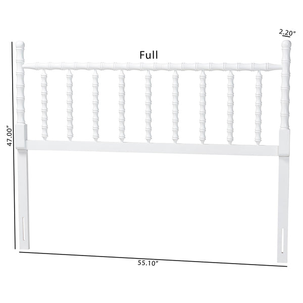 Baxton Studio Edaline Rubberwood Spindle Queen Headboard Boho Coastal Bedroom Accent