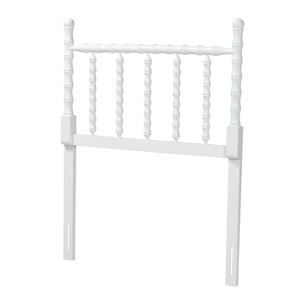 Baxton Studio Baxton Studio Edaline Solid Wood Spindle Headboard Bohemian Bedroom Bamboo Panel MG9822-White-Twin-Headboard