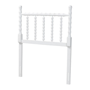 Baxton Studio Baxton Studio Edaline Solid Wood Spindle Headboard Bohemian Bedroom Bamboo Panel MG9822-White-Twin-Headboard